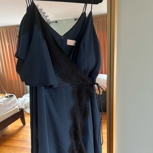 Mid Thigh slit wrap dress